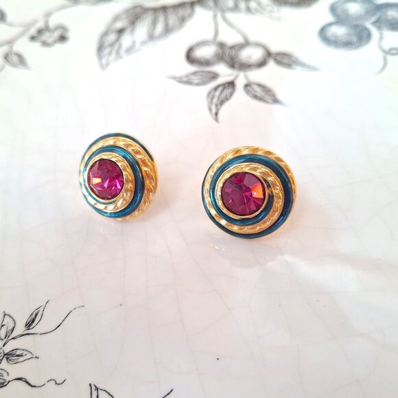 Vintage Swarovski Crystal Stud Earrings - Picture 5 of 5